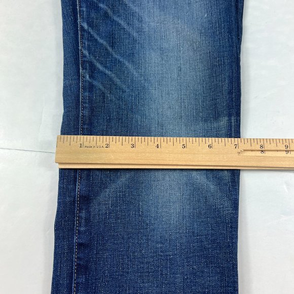 American Eagle Jean Women 8 Skinny Dark Blue Whisker Cone Stretch Denim USA Made - Picture 14 of 16